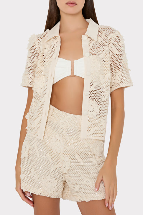 White Crochet Set With Bikini - Styled Look Designer Beach Outfit | MILLY