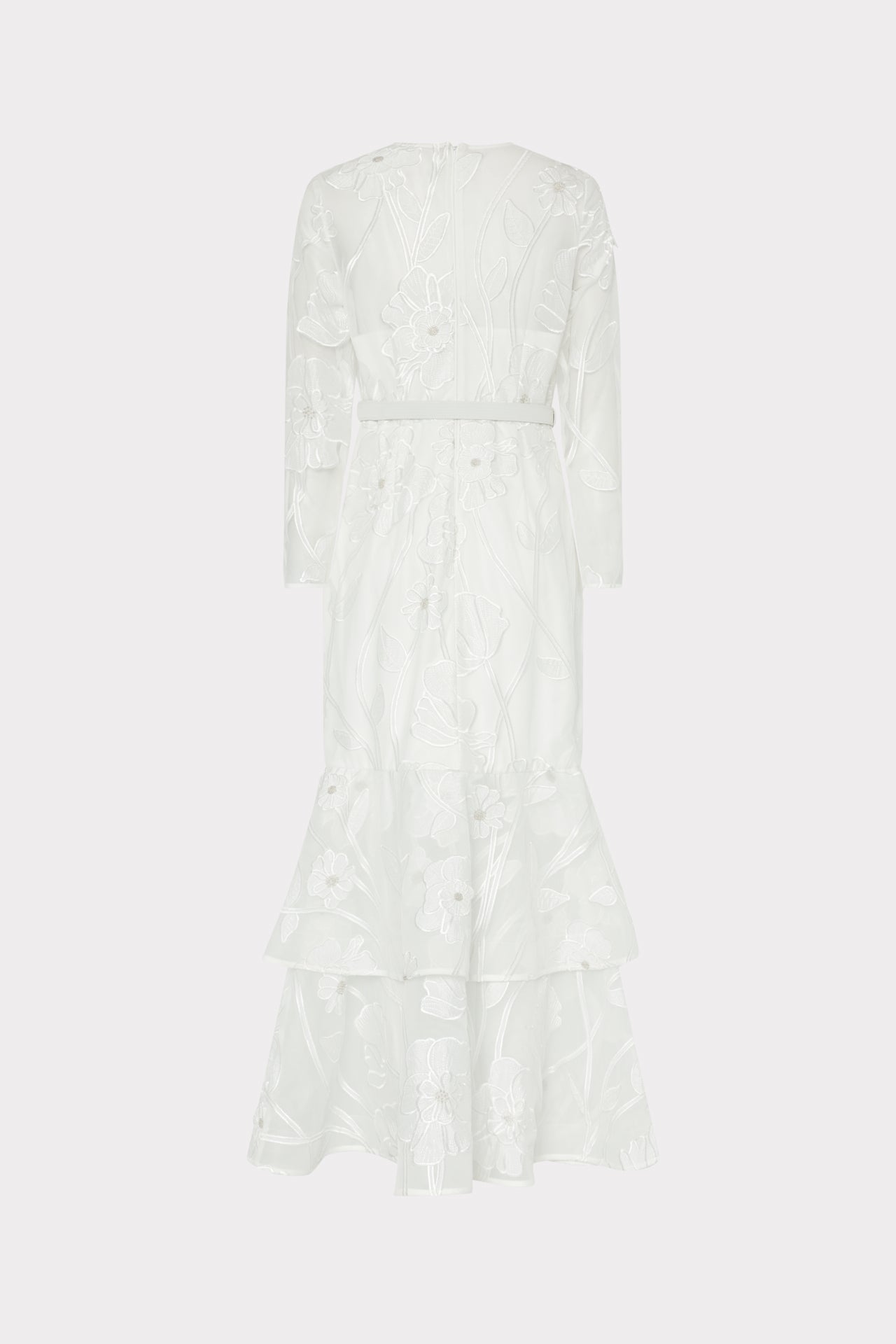 Anna Grand Fleur Long Sleeve Dress in White