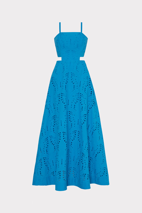 Crosby Butterfly Eyelet Maxi Dress Blue Image 1 of 4