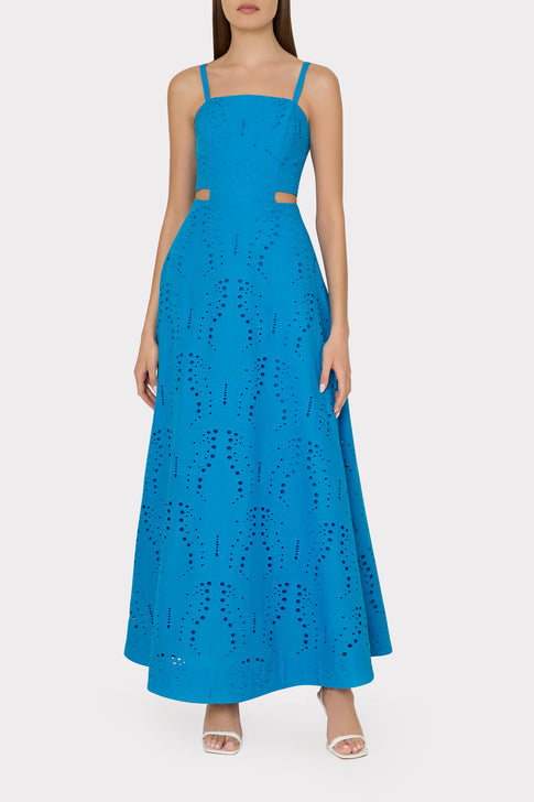 Crosby Butterfly Eyelet Maxi Dress Blue Image 2 of 4
