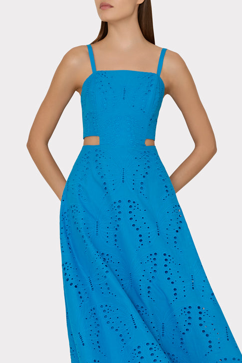 Crosby Butterfly Eyelet Maxi Dress Blue Image 3 of 4