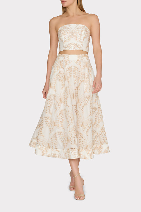 Butterfly Eyelet Skirt White/Tan Image 2 of 4