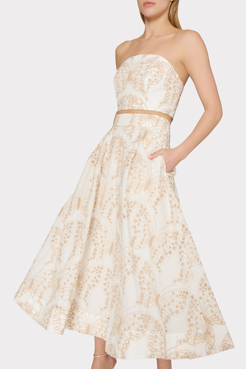 Butterfly Eyelet Skirt White/Tan Image 3 of 4