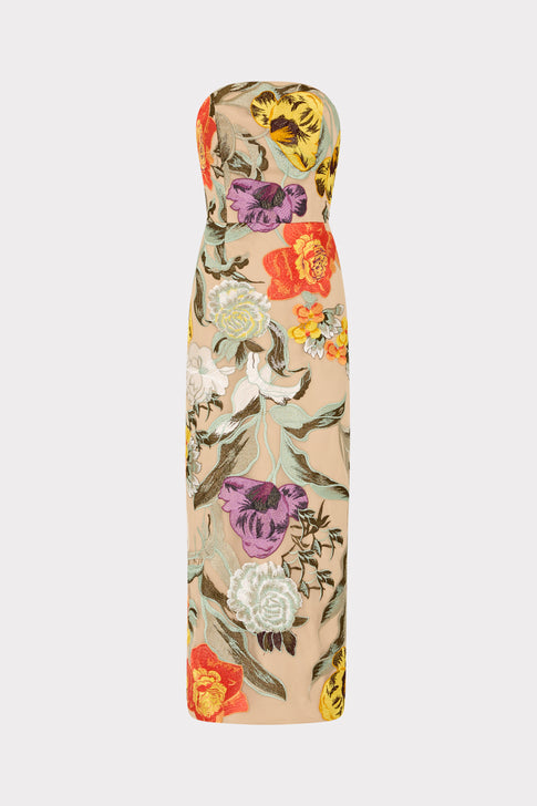 Shiloh Embroidered Midi Dress Multi Image 1 of 4