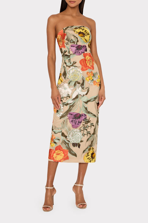 Shiloh Embroidered Midi Dress Multi Image 2 of 4