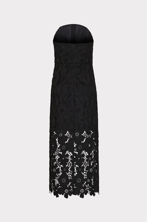 Adrienne Roja Lace Midi Dress Black Image 5 of 5