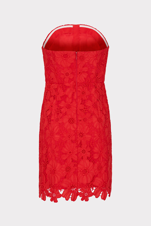 Roja Lace Mini Dress Red Image 4 of 4