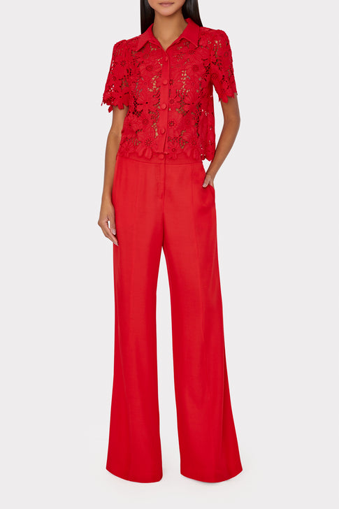 Addison Roja Lace Top Red Image 2 of 4