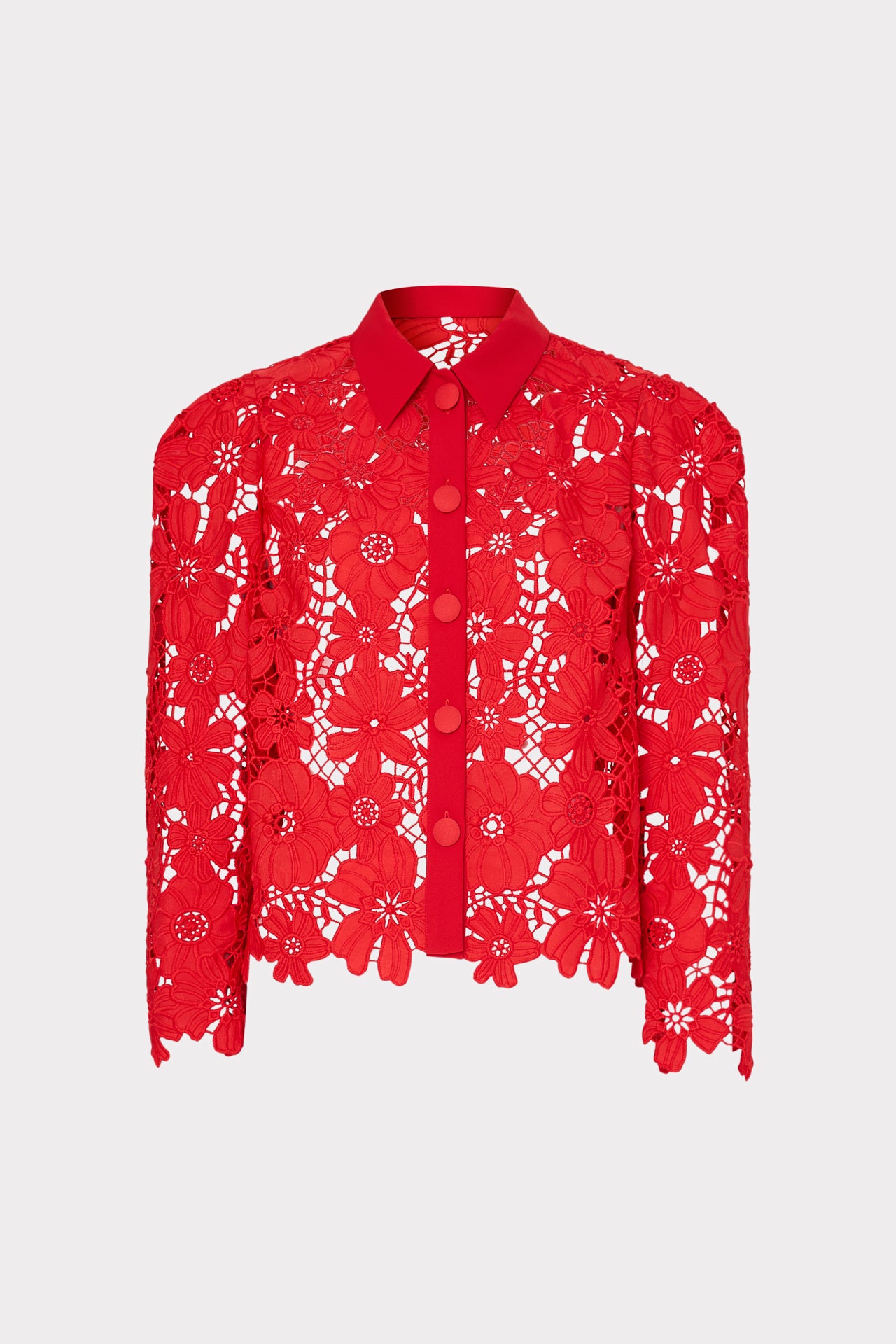 June Roja Lace Top in Red | MILLY