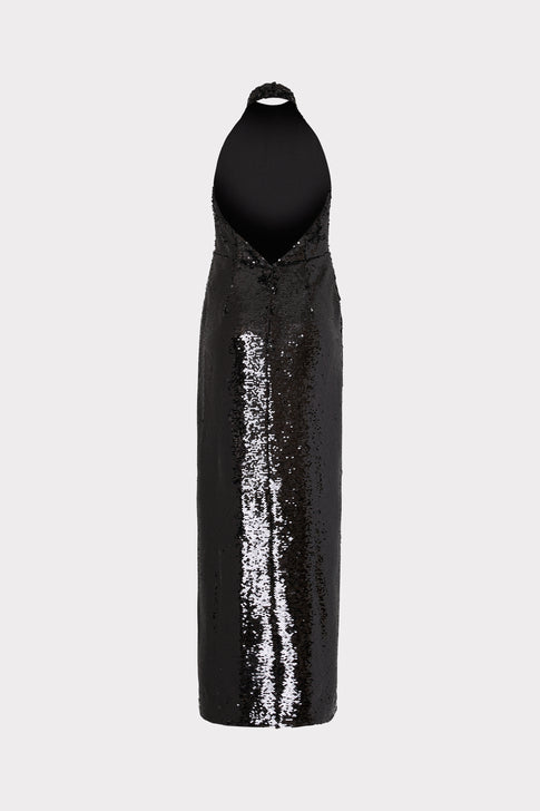 Sabine 3D Sequins Rosette Dress Black Image 4 of 4