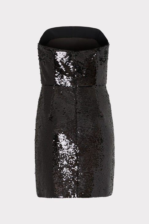 Sascha 3D Sequins Rosette Dress Black Image 4 of 4