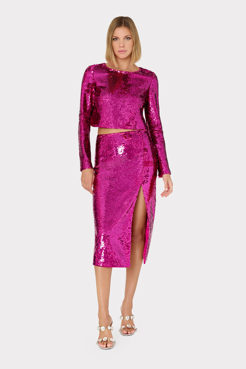 Santanna 3D Sequins Skirt Pink Image 2 of 4