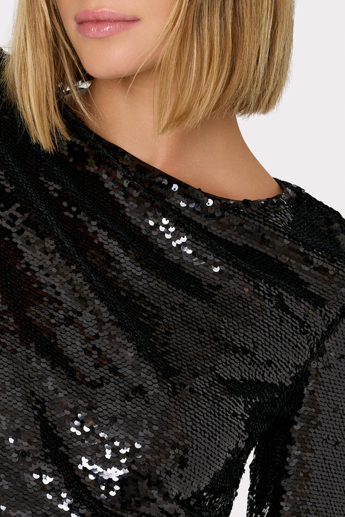 Shailyn 3D Sequins Top Black Image 3 of 4