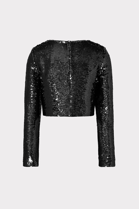 Shailyn 3D Sequins Top Black Image 4 of 4