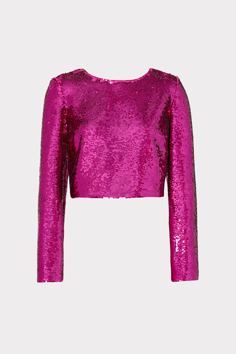 Shailyn 3D Sequins Top Pink Image 1 of 4