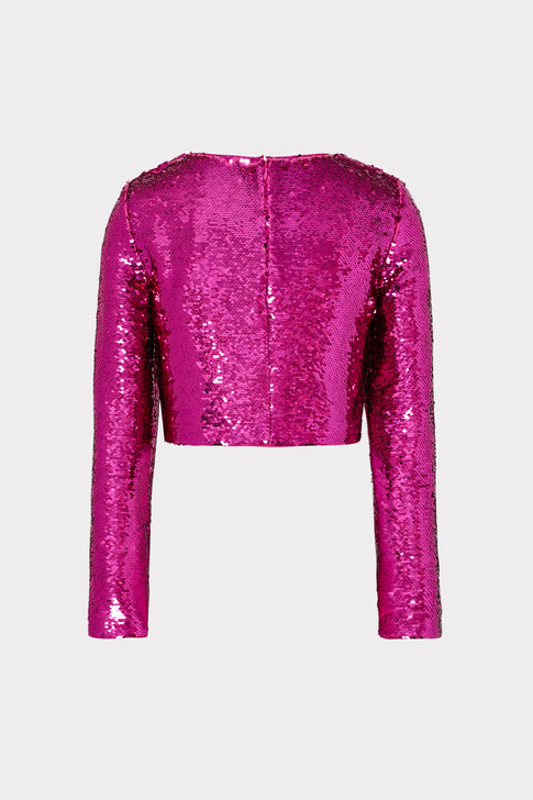 Shailyn 3D Sequins Top Pink Image 4 of 4