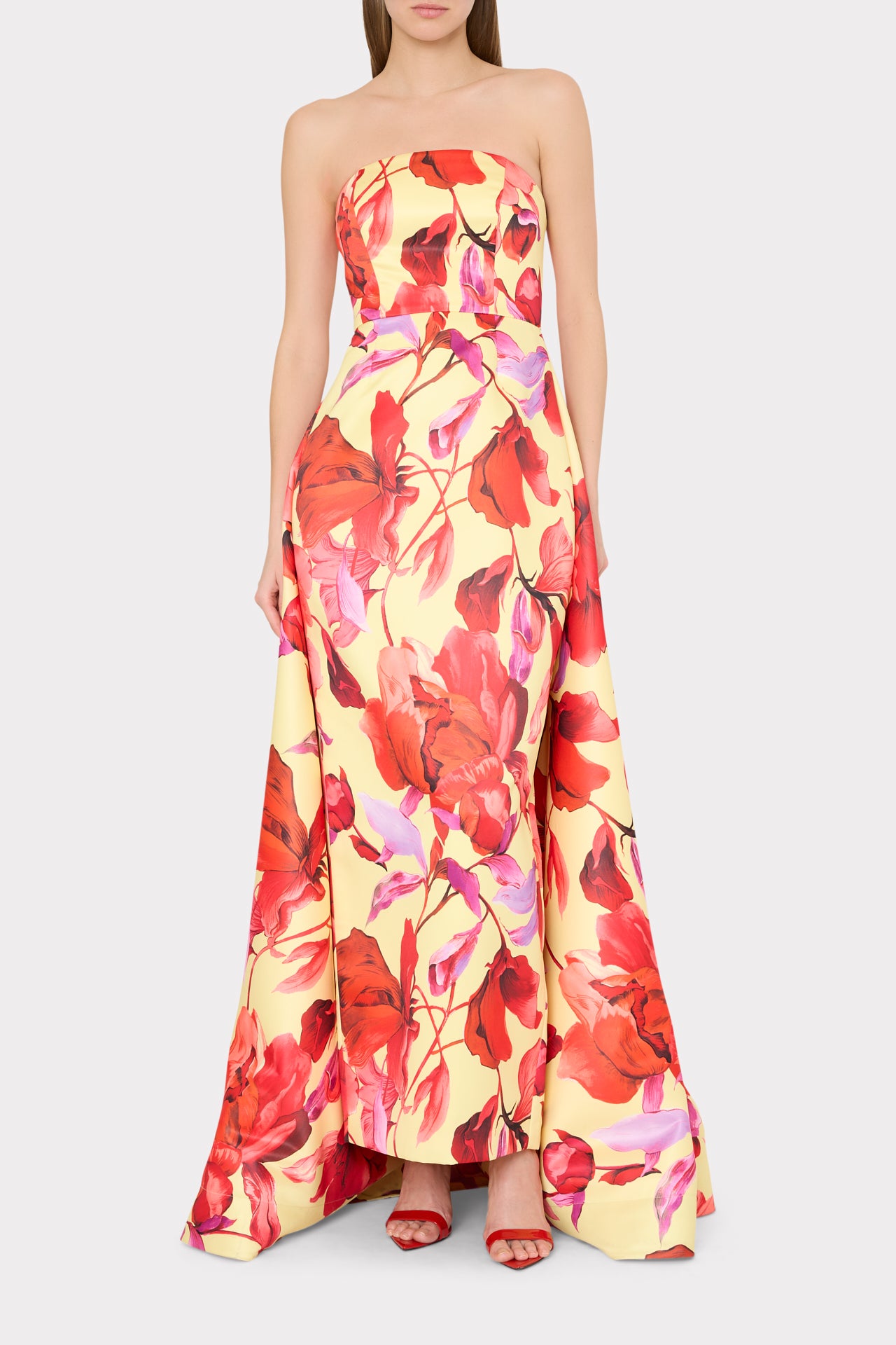 Milly Women's Dorothy Printed Taffeta Dress - Lemon Red - Size 12 Milly Women's Dorothy Printed Taffeta Dress - Lemon Red - Size 12