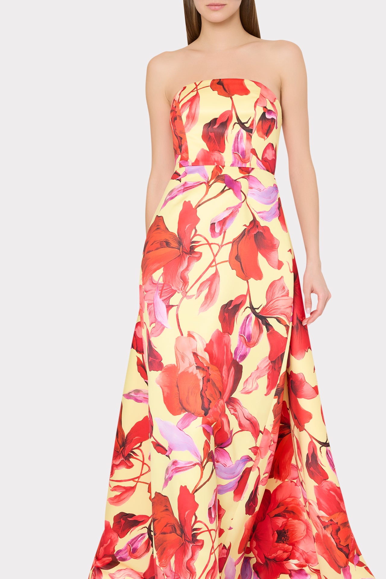 Milly Women's Dorothy Printed Taffeta Dress - Lemon Red