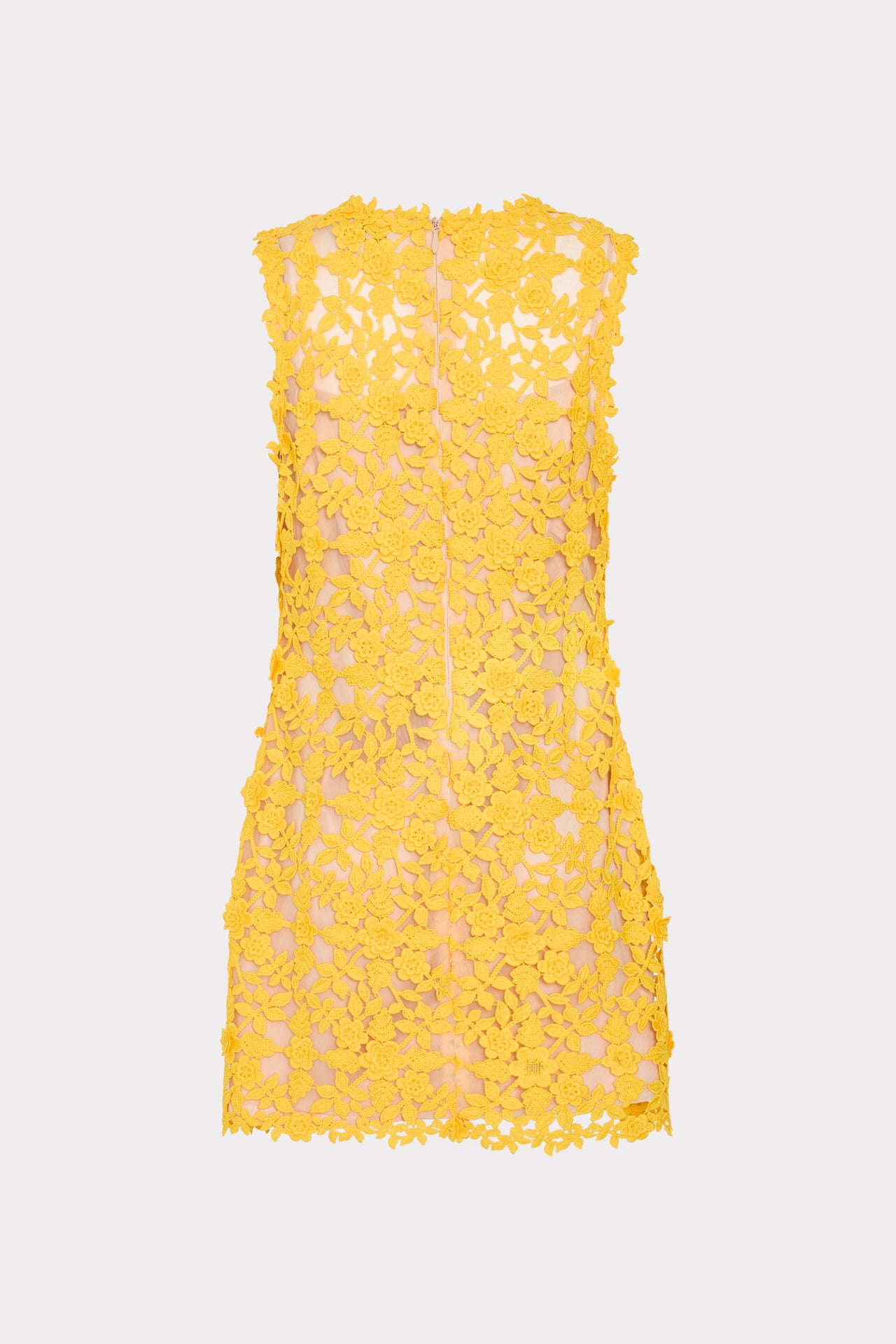 Ivette Lace Mini Dress in Yellow | MILLY