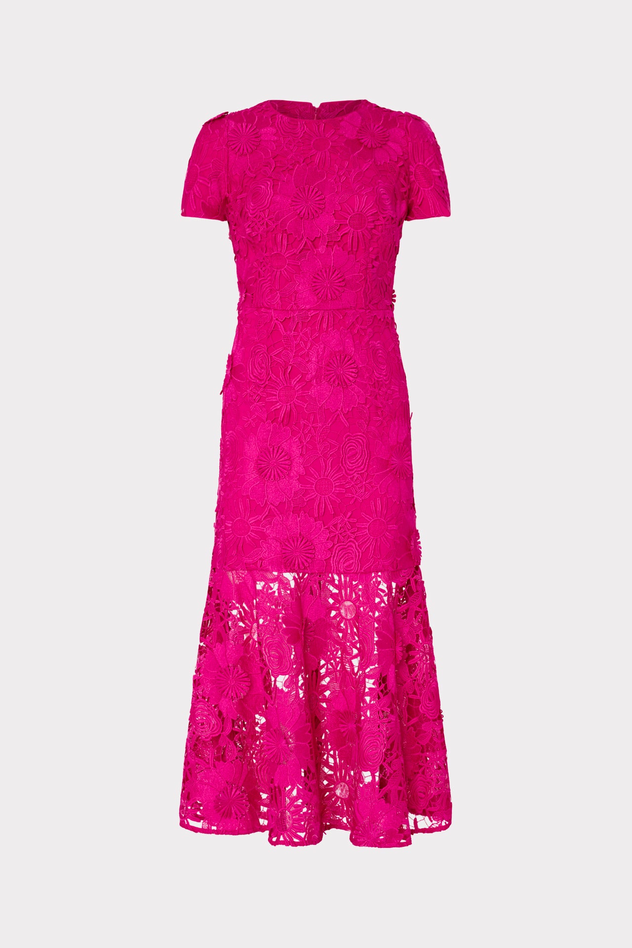Tahlia Embroidered Floral Lace Dress in Fuchsia Pink | Milly Tahlia Embroidered Floral Lace Dress in Fuchsia Pink | Milly