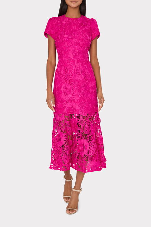 Tahlia Lace Dress Fuchsia Image 3 of 5