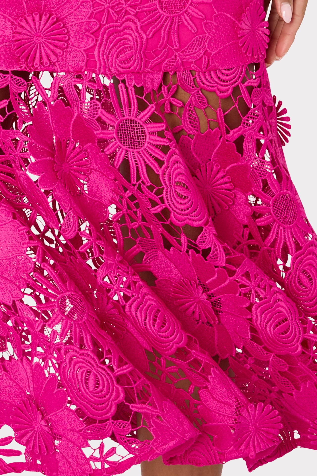 Tahlia Embroidered Floral Lace Dress in Fuchsia Pink | Milly Tahlia Embroidered Floral Lace Dress in Fuchsia Pink | Milly