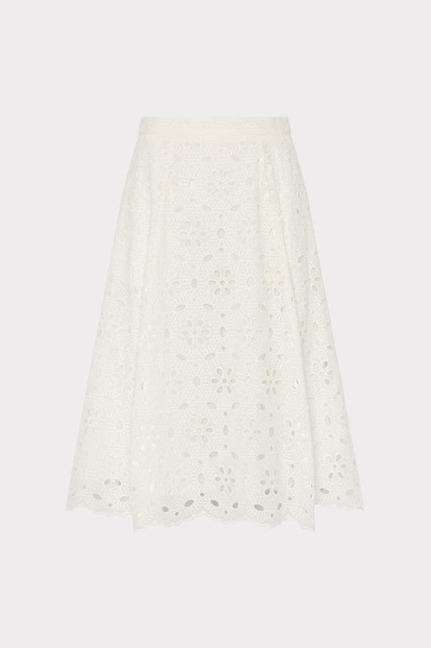 Noella Floral Eyelet Skirt White Image 1 of 4