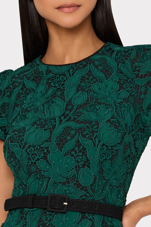 Tahlia Tulip Garden Lace Dress Dark Green Image 3 of 5