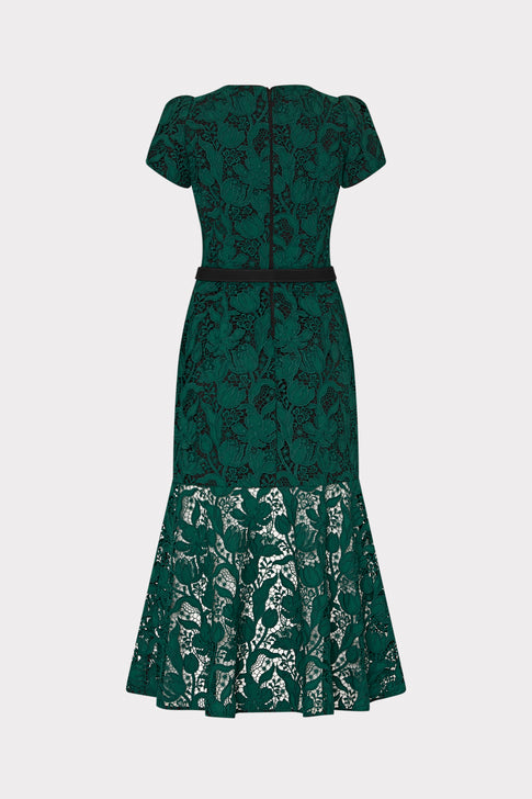 Tahlia Tulip Garden Lace Dress Dark Green Image 5 of 5
