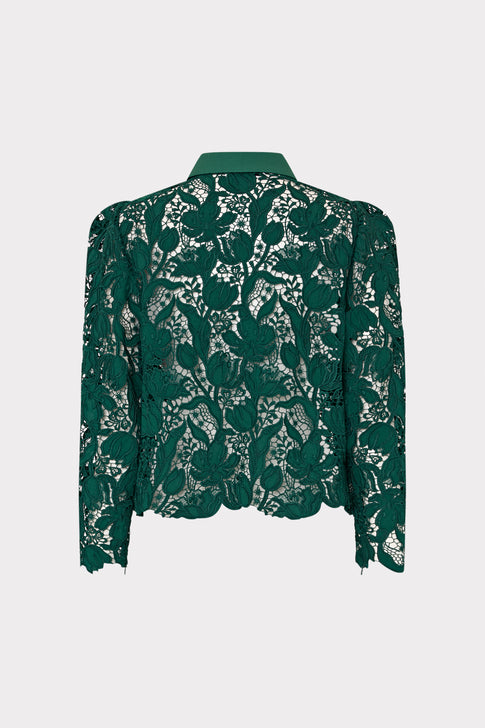 Tulip Garden Lace Blouse Dark Green Image 4 of 4