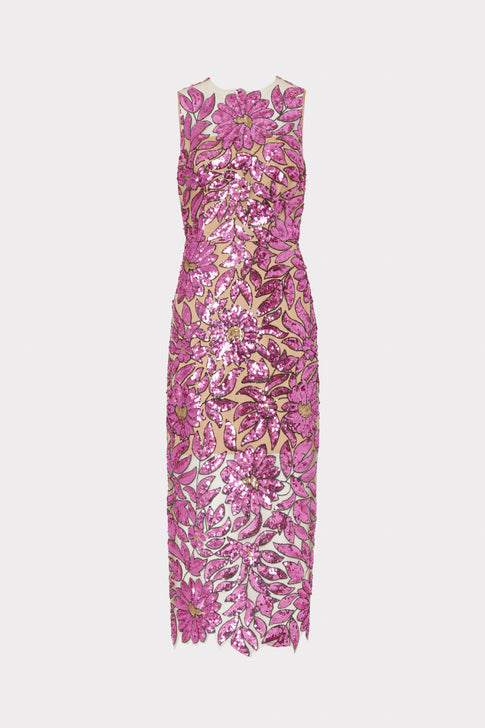 Kinsley Floral Garden Sequin Dress Pink Multi Image 1 of 4
