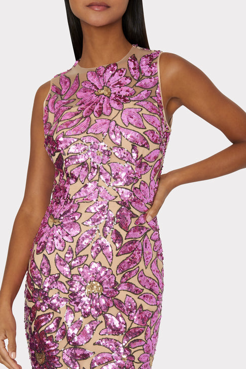 Kinsley Floral Garden Sequin Dress