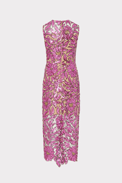 Kinsley Floral Garden Sequin Dress Pink Multi Image 4 of 4
