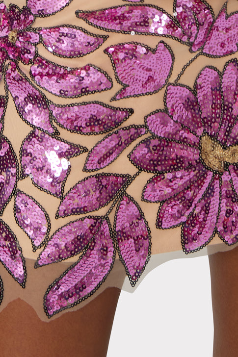 Kristina Floral Garden Sequins Skirt Pink Multi Image 3 of 4