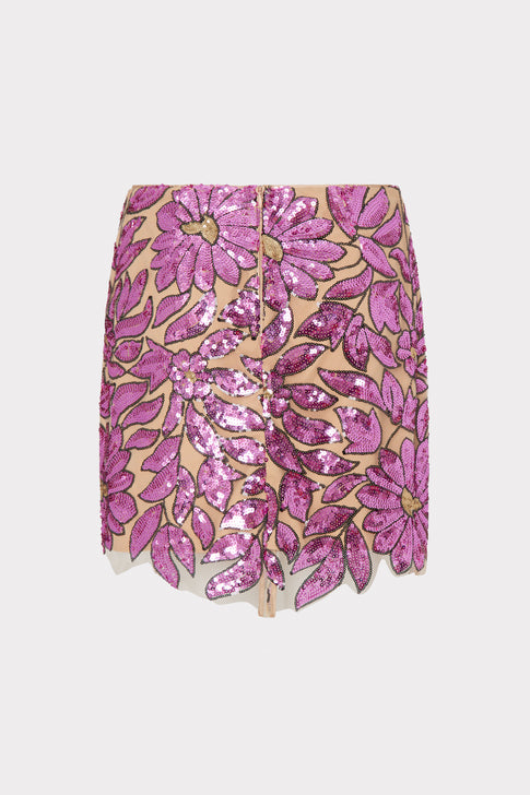 Kristina Floral Garden Sequins Skirt Pink Multi Image 4 of 4
