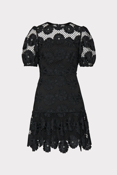 Yasmin Daisy Lace Dress Black Image 1 of 4