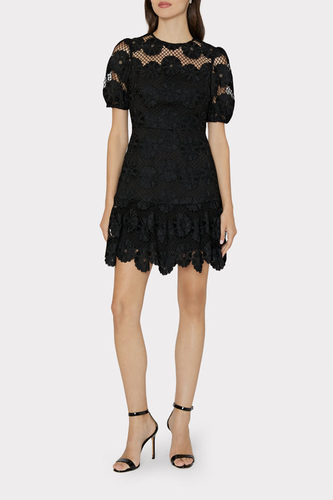 Yasmin Daisy Lace Dress Black Image 2 of 4