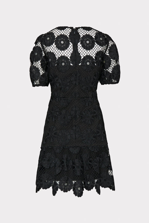 Yasmin Daisy Lace Dress Black Image 4 of 4