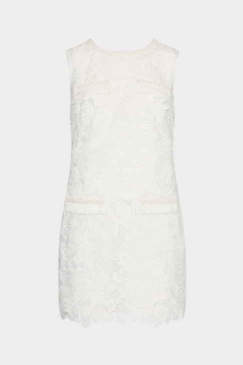 3D Garden Lace Sleeveless Mini Dress White Image 1 of 5