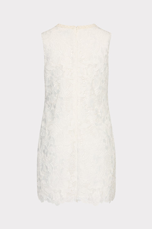 3D Garden Lace Sleeveless Mini Dress White Image 4 of 5