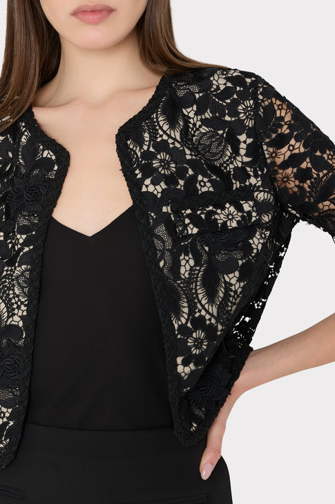 3D Garden Lace Jacket Black Image 4 of 6