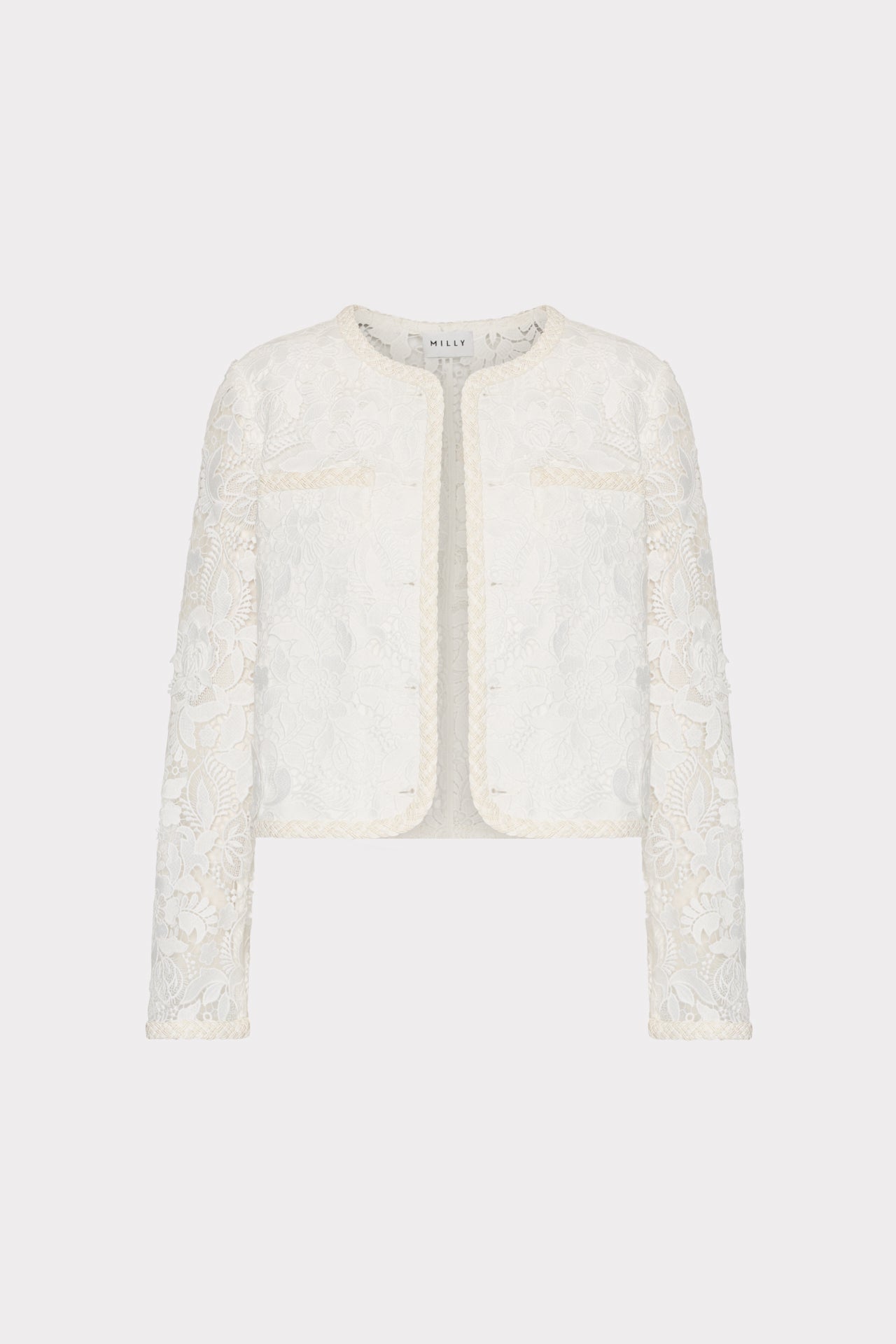【GRAVER】Elbow embroidery Heart Smile White Clip Jacket GRAVER】Elbow embroidery Heart Smile White Clip Jacket
