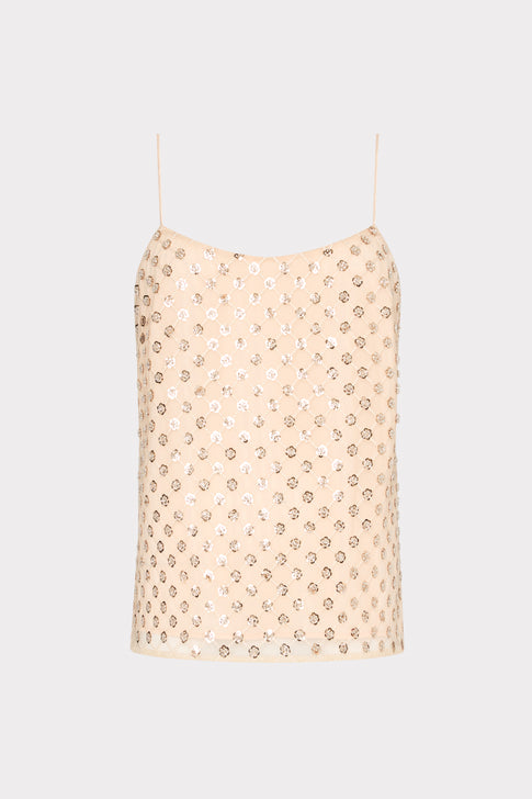 Rylan Sequin Embroidered Tank Top Nude Image 1 of 4