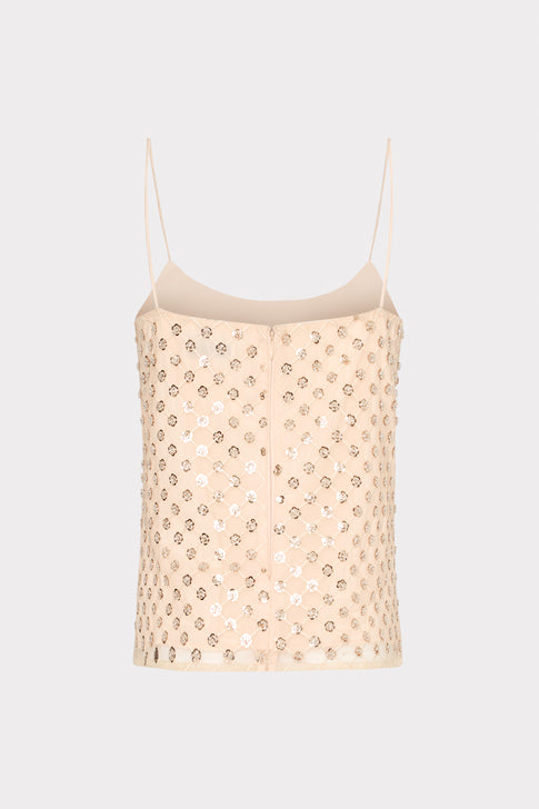 Rylan Sequin Embroidered Tank Top Nude Image 4 of 4