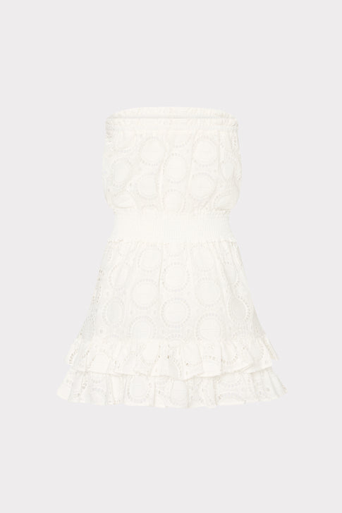 Verity Geo Eyelet Cover-Up Dress White Image 4 of 4