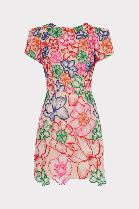 Kyla Cascading Floral Embroidered Dress Multi Image 1 of 4