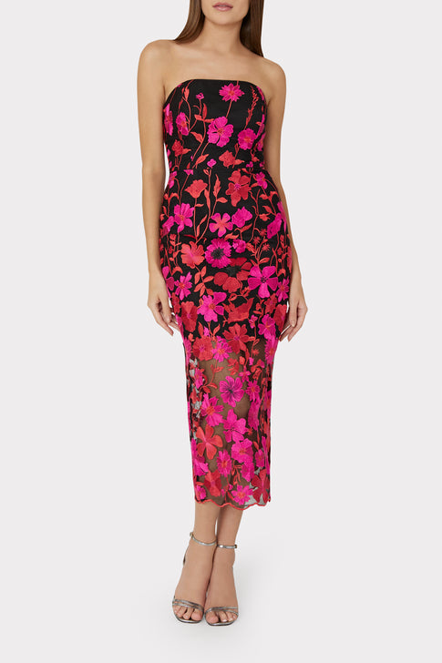 Kait Floral Embroidered Dress Pink Multi Image 3 of 5