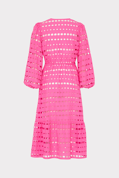 Fiona Geo Eyelet Cover-Up Dress Pink Image 5 of 5