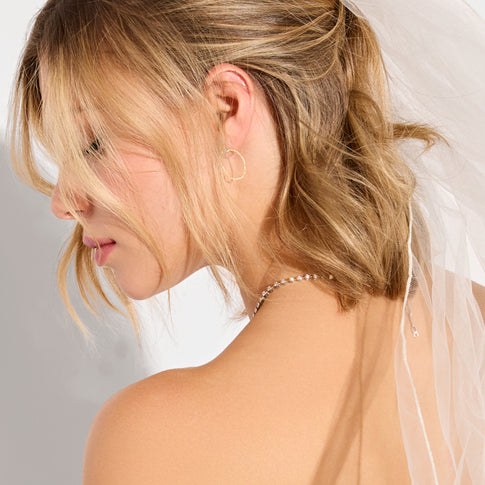 Designer Gold Circle Ear Jacket - Bridal Styled Look | MILLY