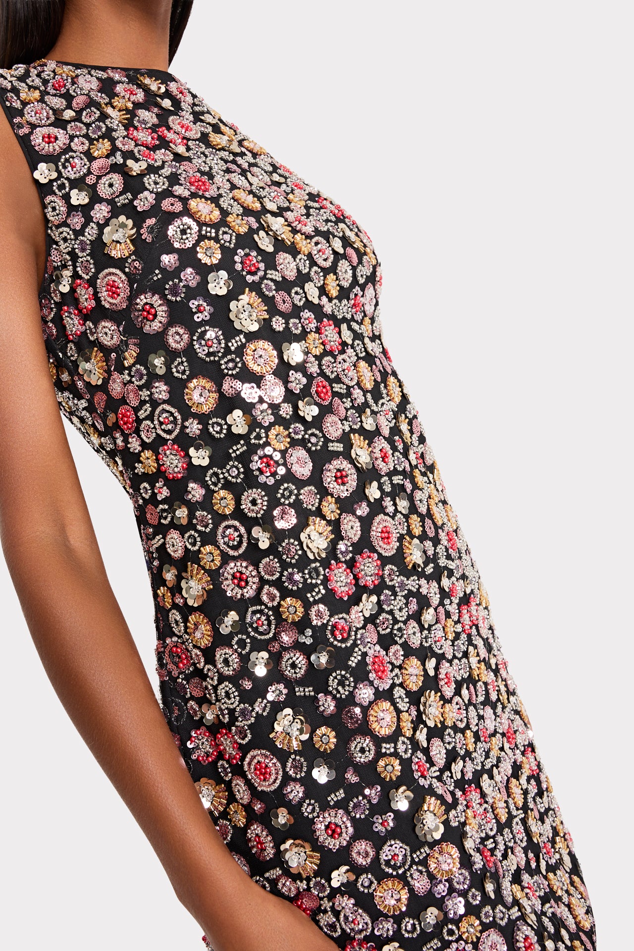 Ivette Gem Embellished Dress in Black Multi|MILLY in Black Multi | MILLY Ivette Gem Embellished Dress in Black Multi|MILLY in Black Multi | MILLY